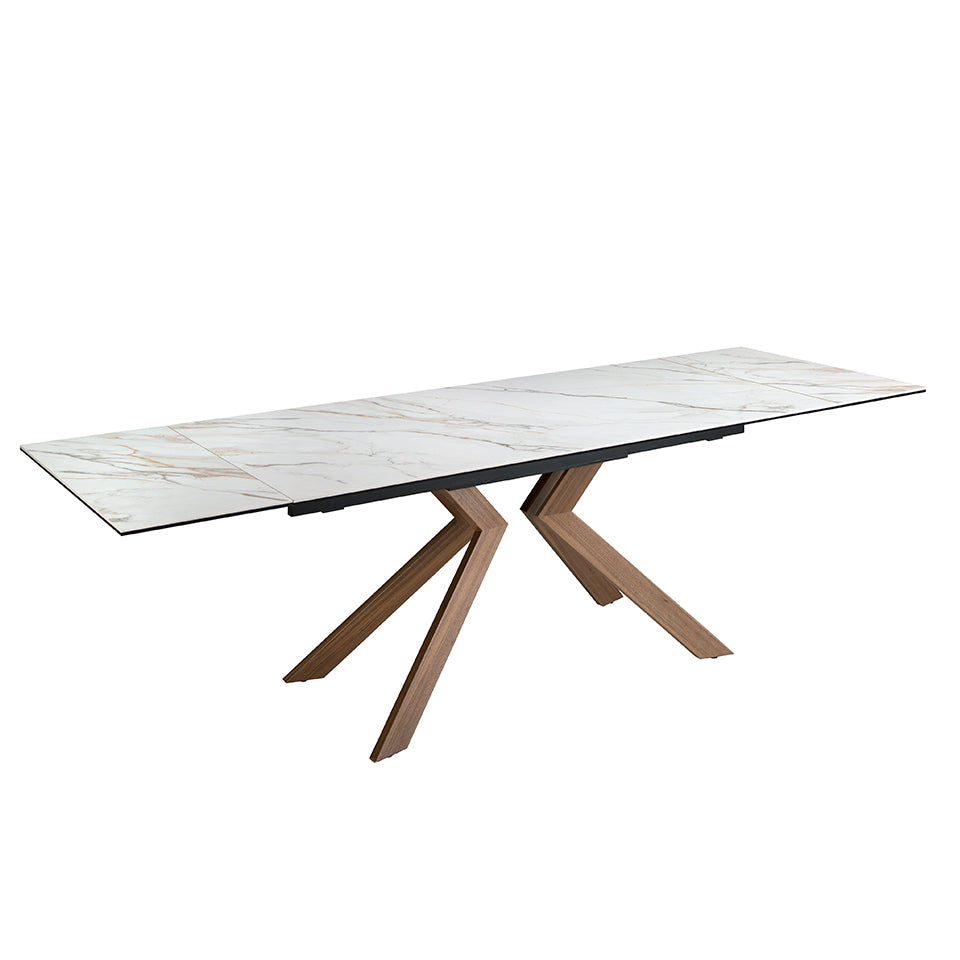 Mesa de comedor extensible de porcelana mármol 180x90cm Angel Cerdá