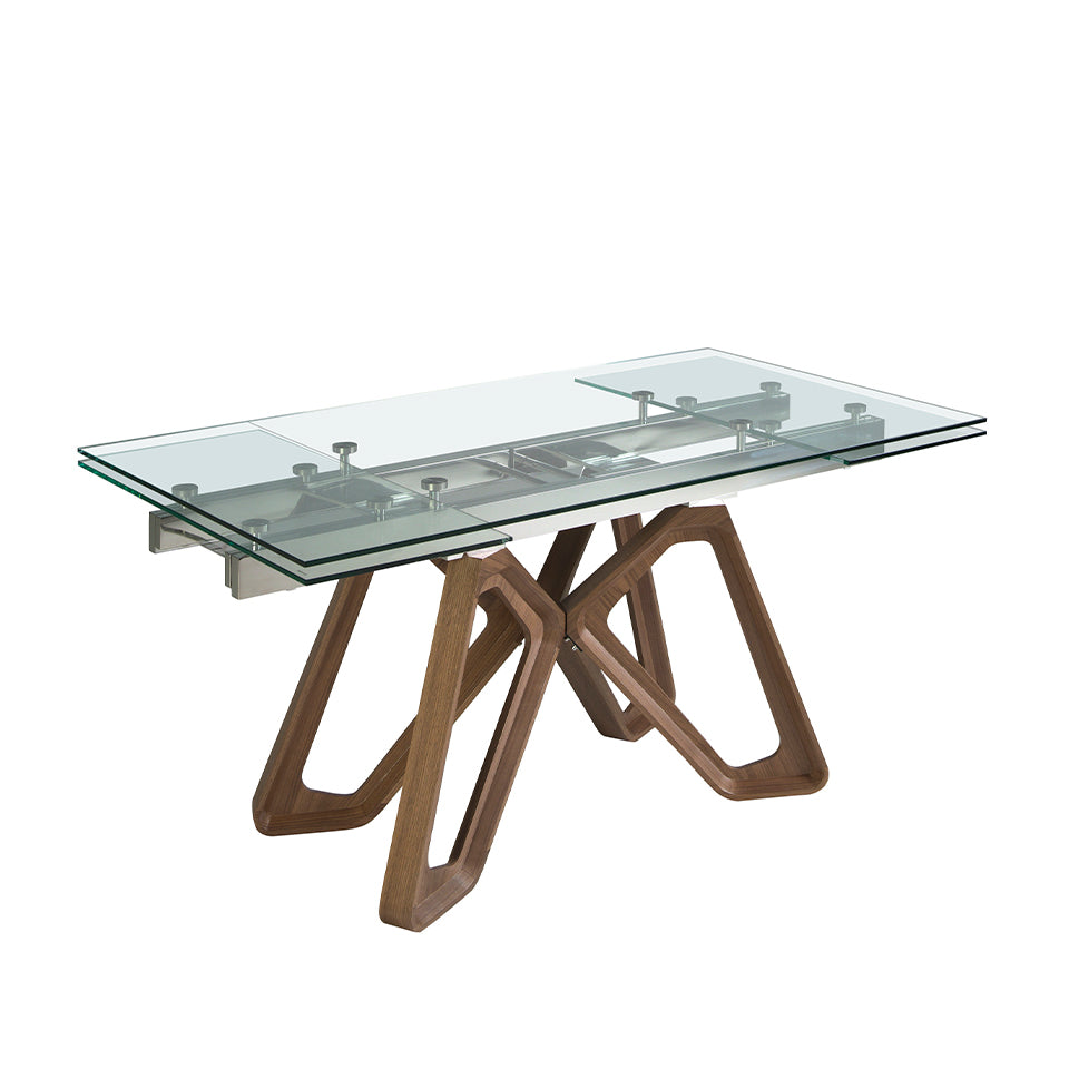 Mesa de comedor extensible de vidrio templado 160/240x90cm Angel Cerdá