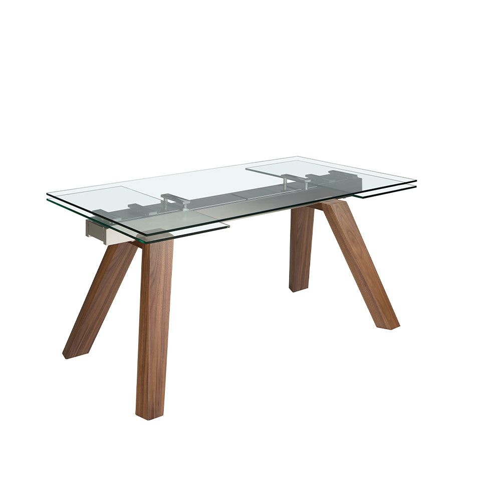Mesa de comedor extensible de vidrio templado 160/240x90cm