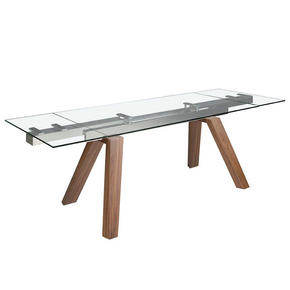 Mesa de comedor extensible de vidrio templado 160/240x90cm