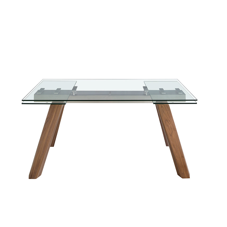 Mesa de comedor extensible de vidrio templado 160/240x90cm