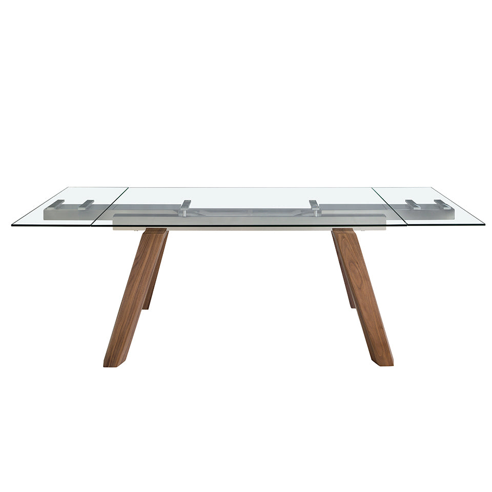 Mesa de comedor extensible de vidrio templado 160/240x90cm