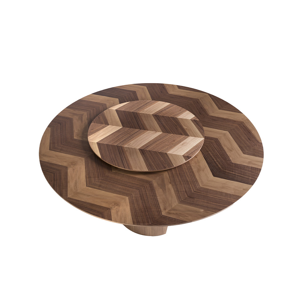 Mesa de comedor redonda de nogal ø150cm