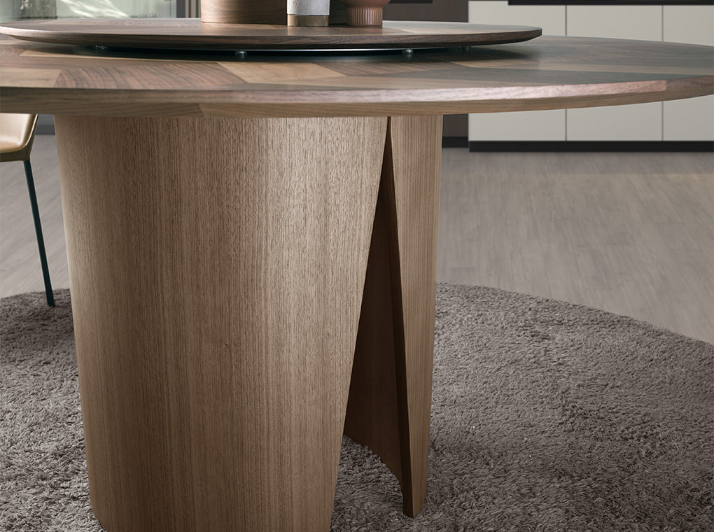 Mesa de comedor redonda de nogal ø150cm