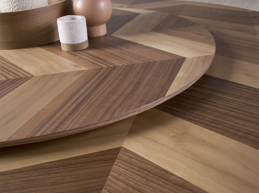 Mesa de comedor redonda de nogal ø150cm