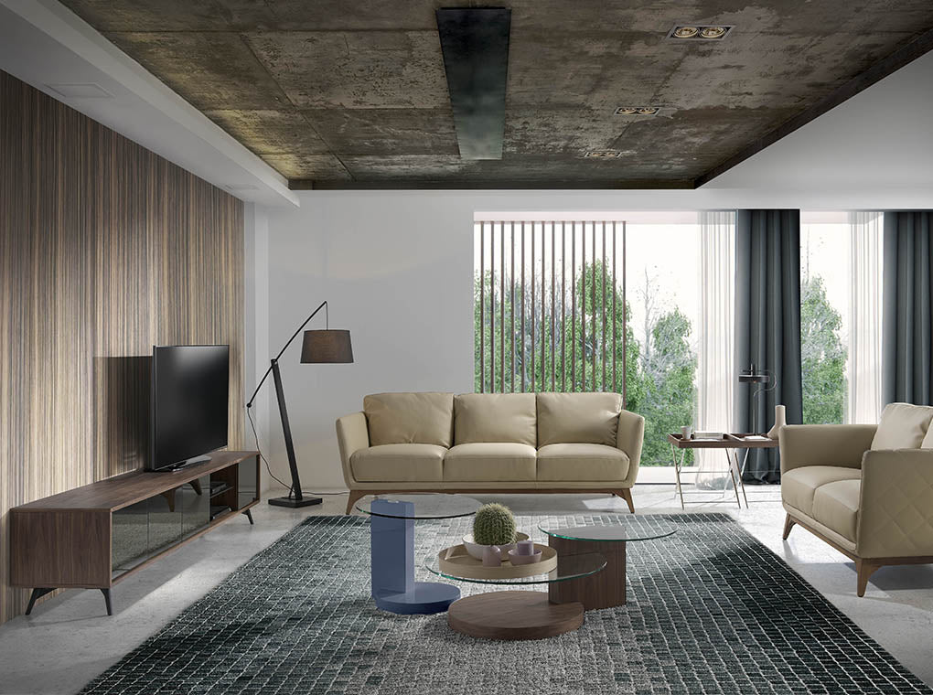 Mesa lateral de roble con soporte metálico Angel Cerdá