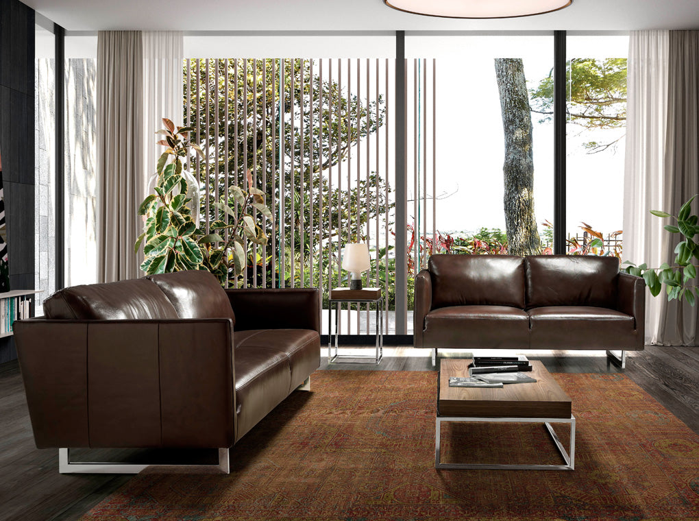 Mesa lateral de nogal con soporte metálico Angel Cerdá