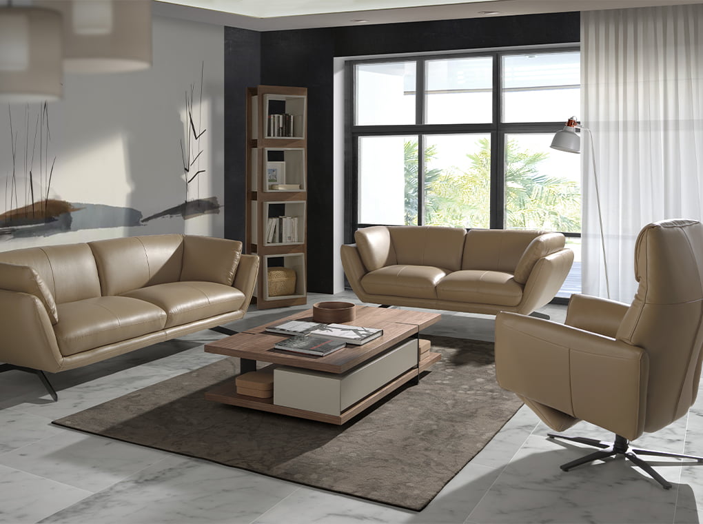 "Mesa de café de nogal con cajón central y estructura metálica Angel Cerdá".