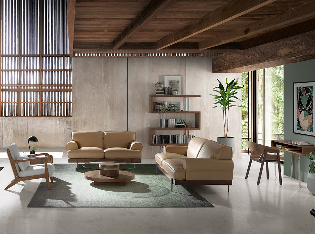 Consola con almacenamiento de nogal con diseño moderno de Angel Cerdá