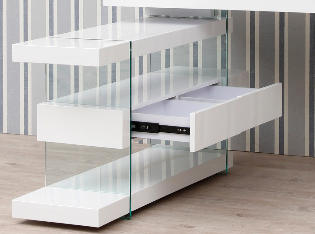 Oficina de Diseño Moderno con Soporte de Vidrio Angel Cerdá