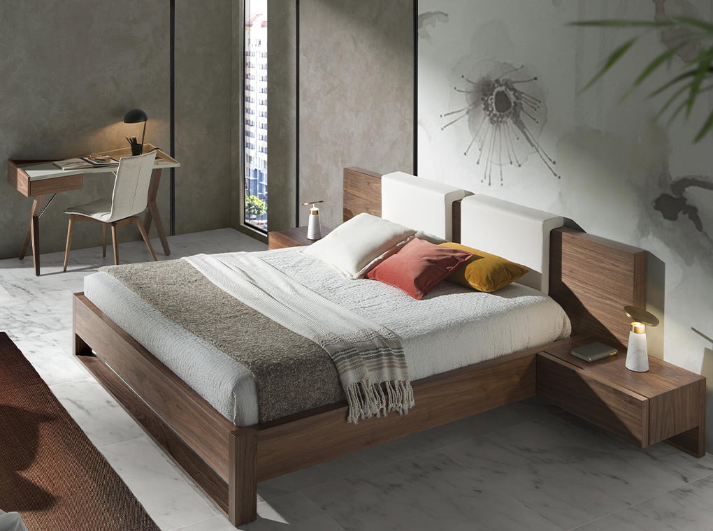 Escritorio de Nogal con Tablero de MDF Gris Perlado de Angel Cerdá