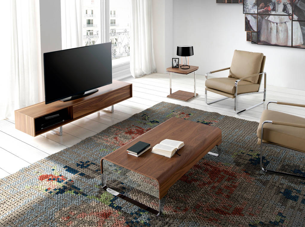 Mueble de TV de Nogal con Patas de Acero Angel Cerdá