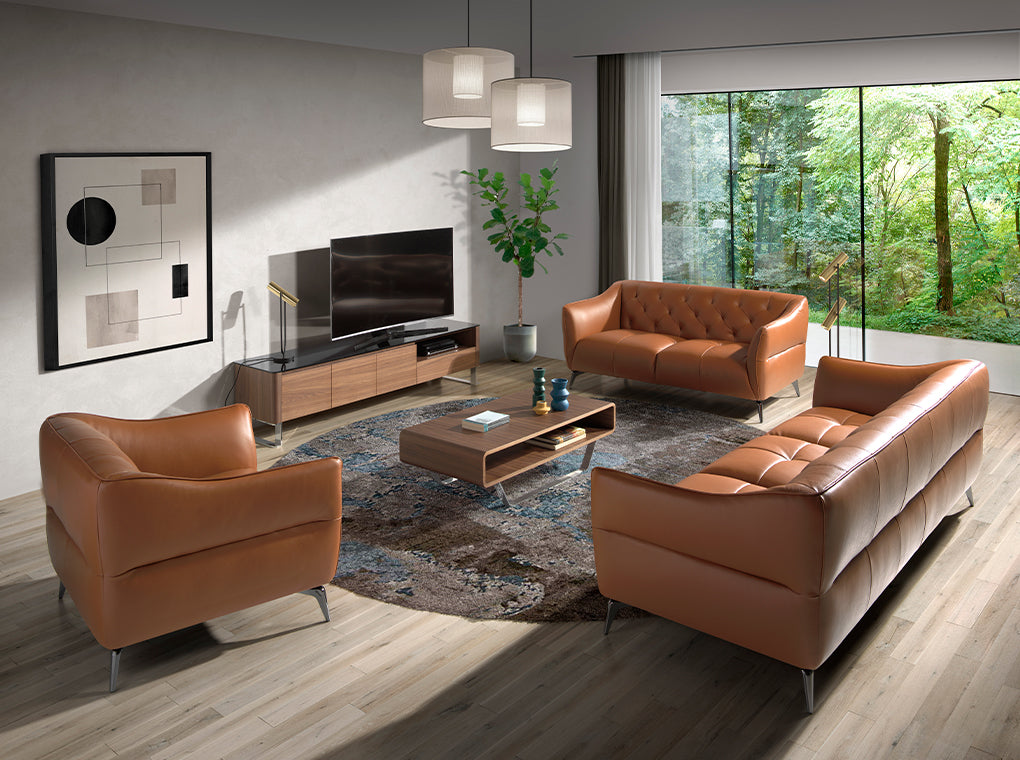 Cómoda de TV de Nogal y Vidrio Negro Angel Cerdá