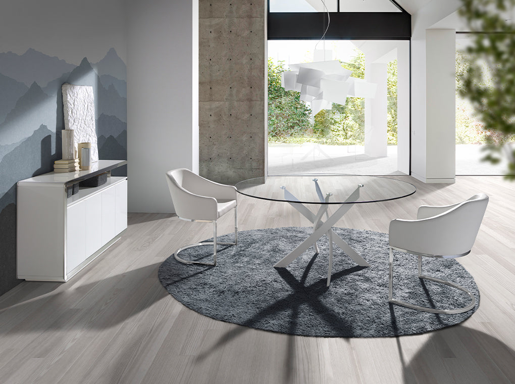 Cómoda blanca con estructura de acero Angel Cerdá