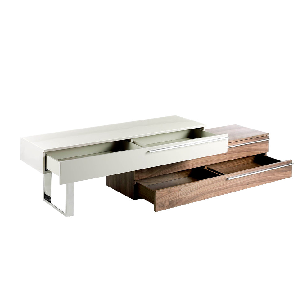 Cómoda de TV de Nogal con cajones y soporte metálico Angel Cerdá