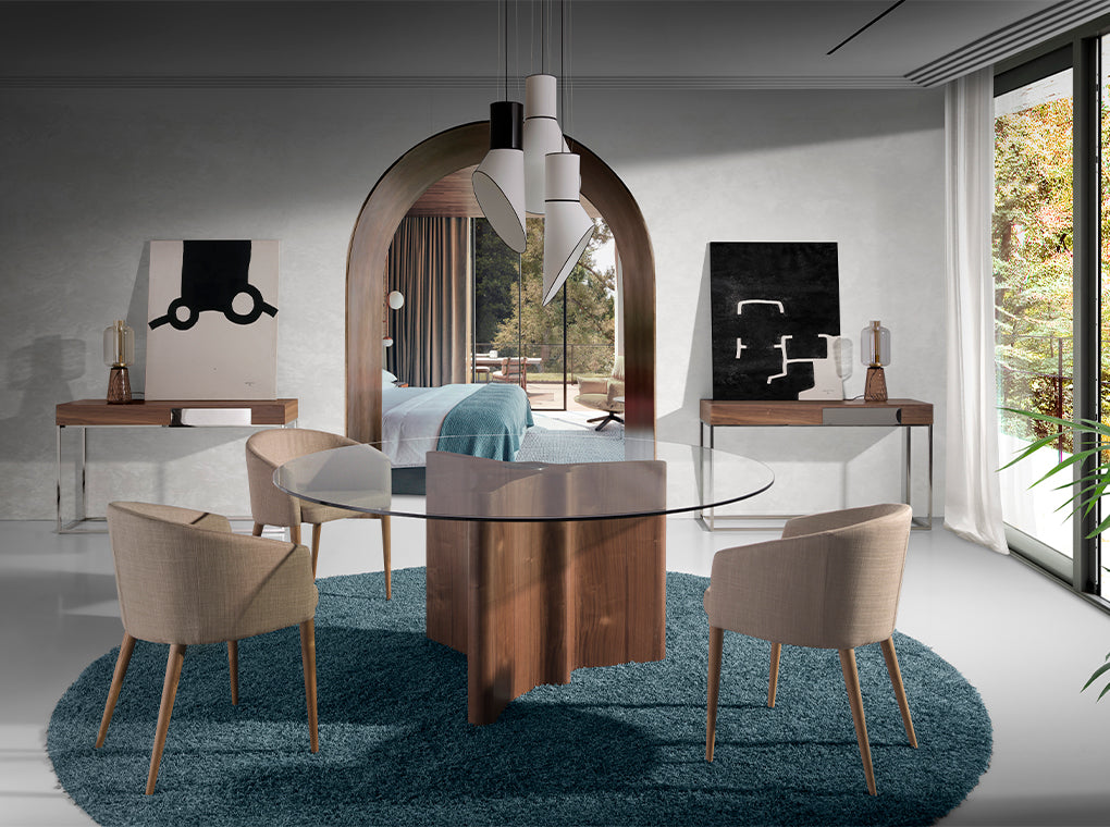 Consola de Nogal y Acero con Cajón Lateral Angel Cerdá