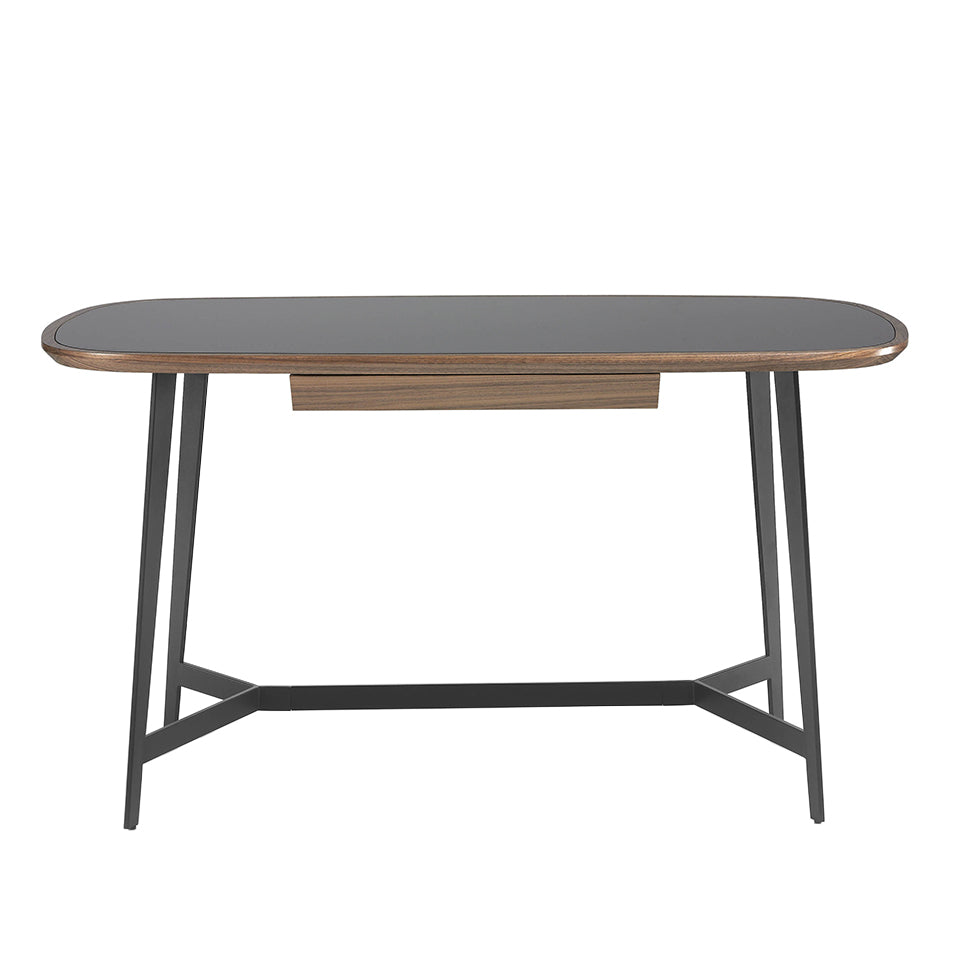 Mesa de oficina de Nogal y Cristal Negro Angel Cerdá