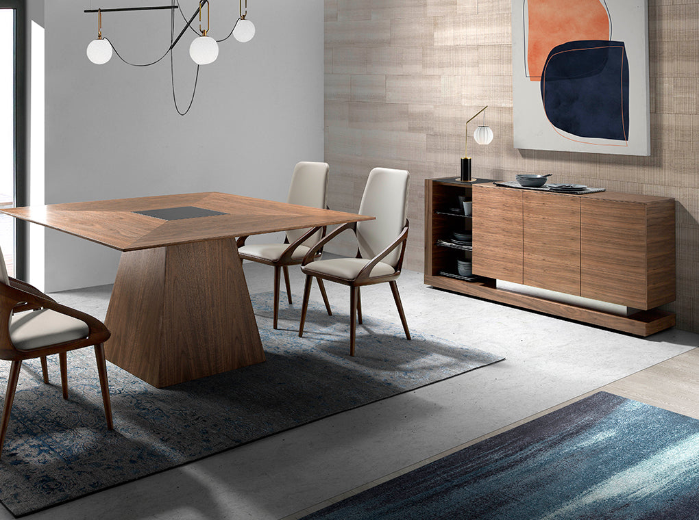 Cómoda de Nogal con estantes de Vidrio Negro Angel Cerdá