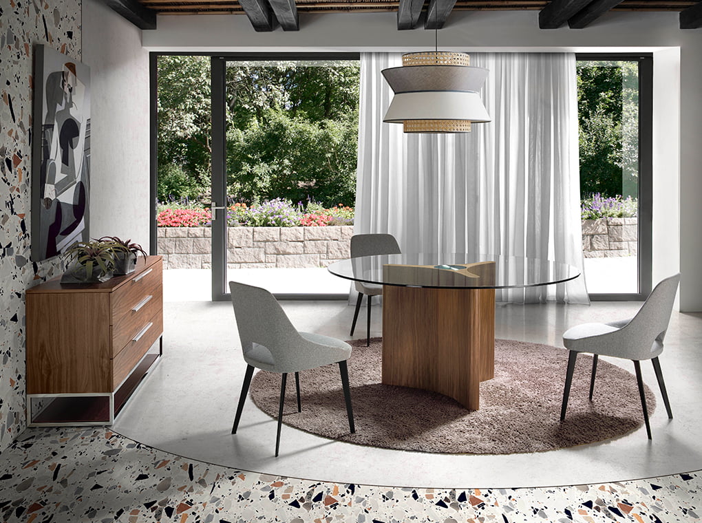 Cómoda de Nogal y Acero con 3 cajones Angel Cerdá