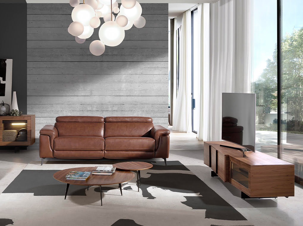 Cómoda de TV de Nogal y Acero Negro Angel Cerdá