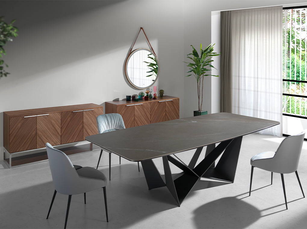 Cómoda de Nogal con estructura de Acero Cromado Angel Cerdá