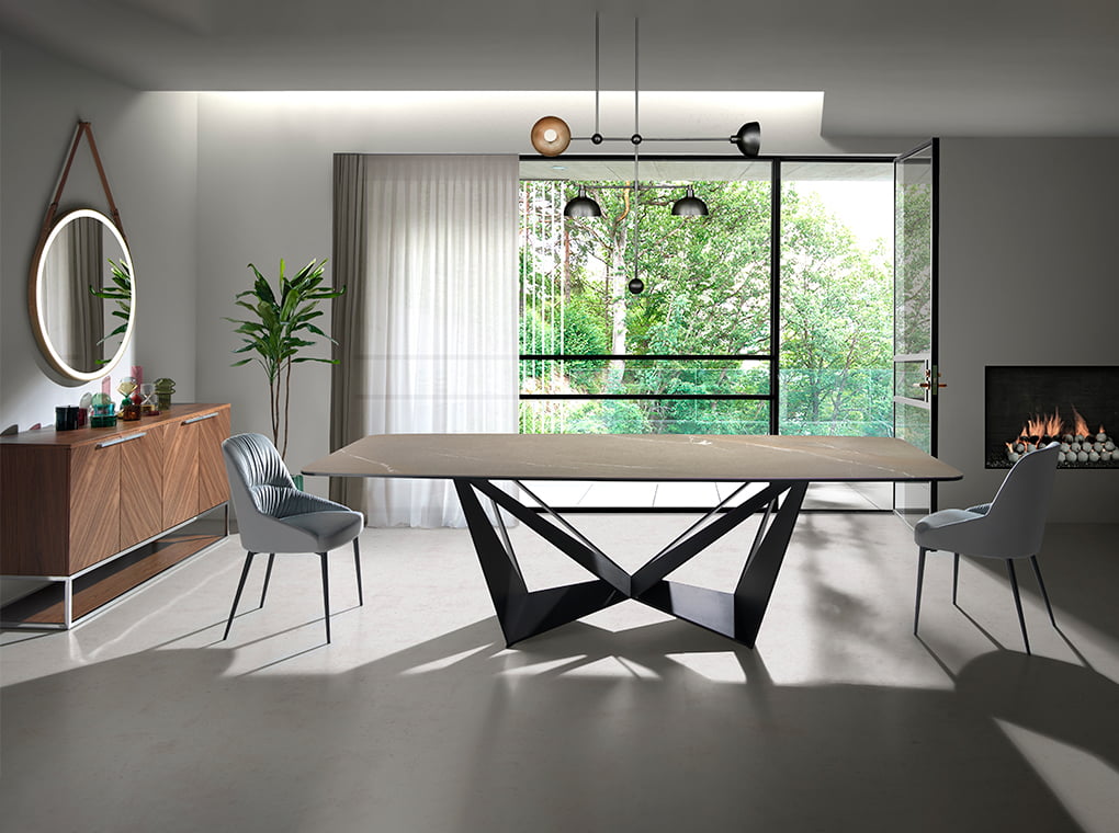 Cómoda de Nogal con estructura de Acero Cromado Angel Cerdá