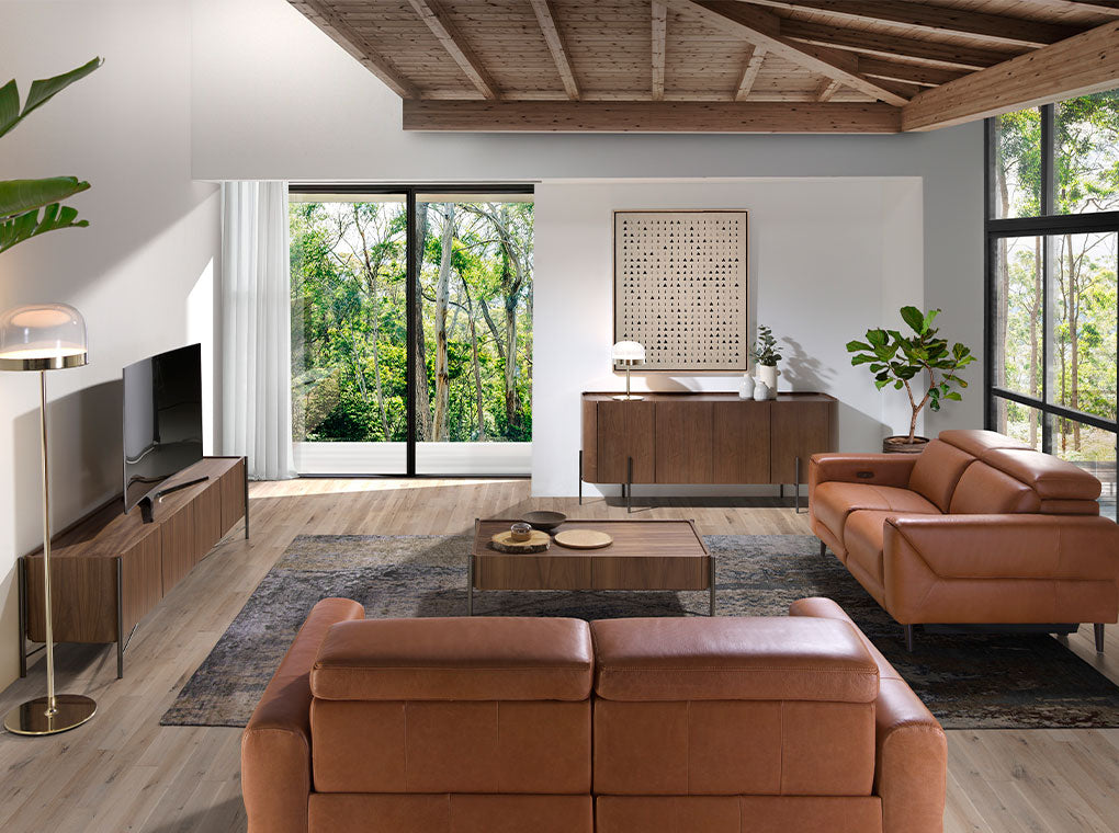 Cómoda de Nogal y Acero con 4 Puertas de Cristal de Seguridad Angel Cerdá