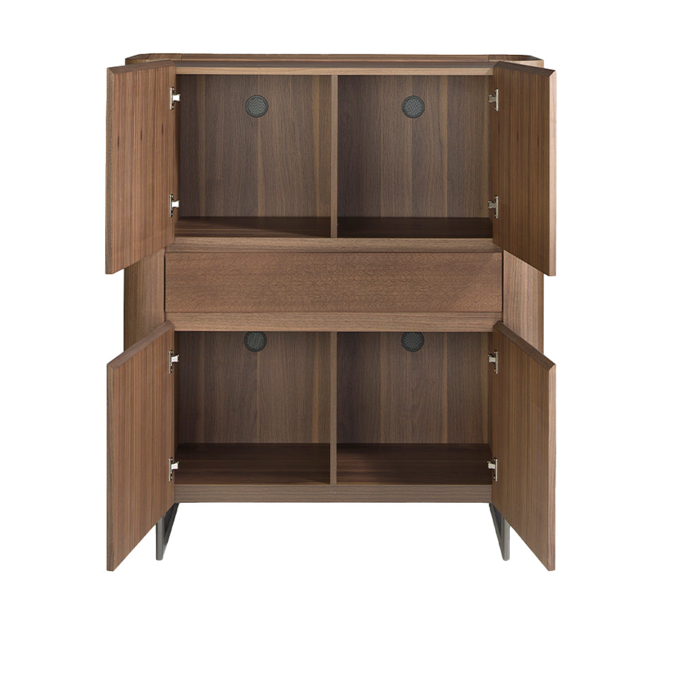 Cómoda alta de Nogal con Soporte Metálico Angel Cerdá