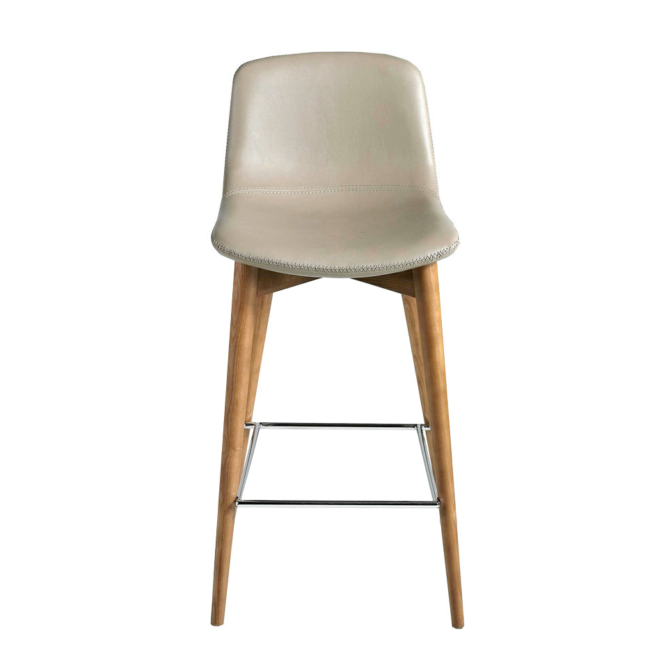 Taburete de bar tapizado en marrón Angel Cerdá.