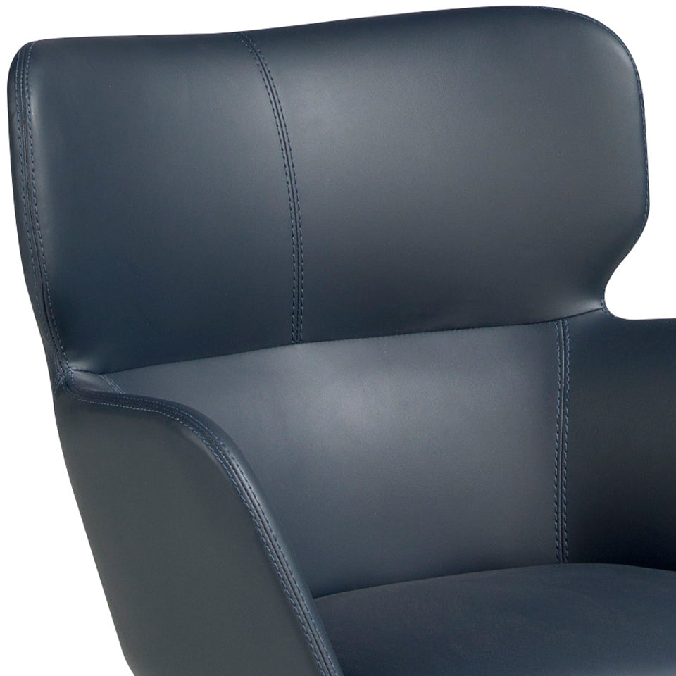 Silla de Oficina Giratoria de Cuero Ecológico Azul