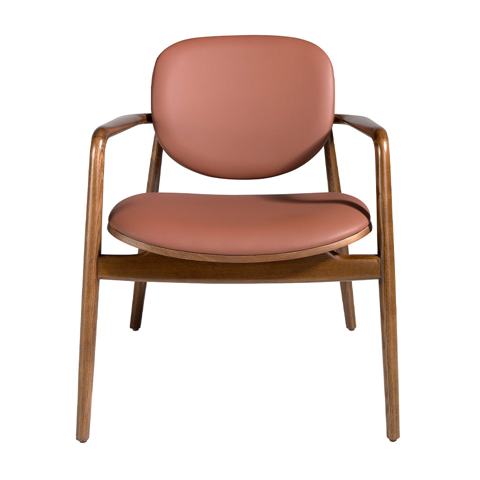 Sillón tapizado en eco-cuero marrón Angel Cerdá