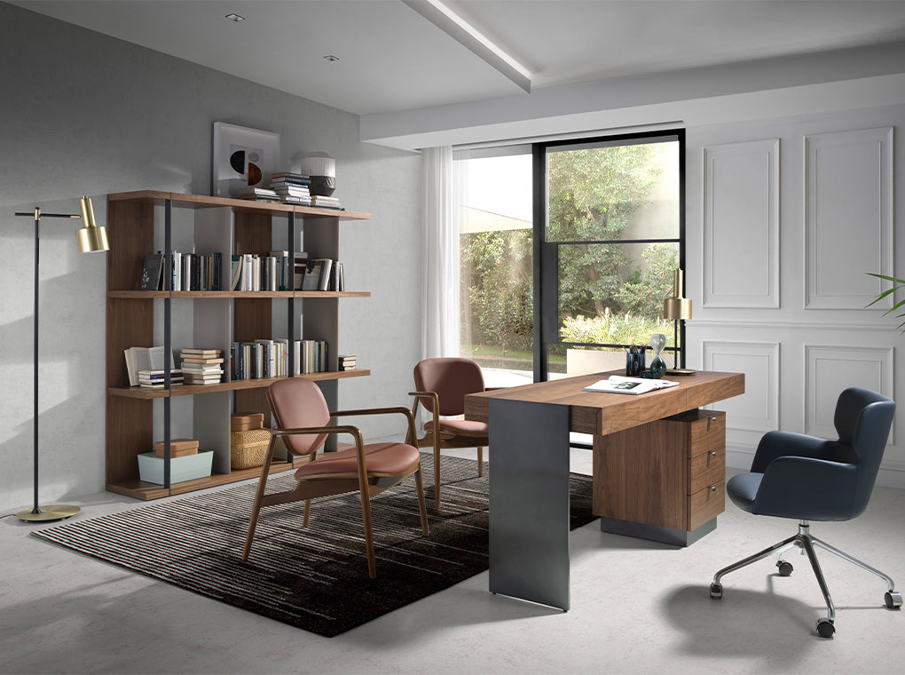 Sillón tapizado en eco-cuero marrón Angel Cerdá