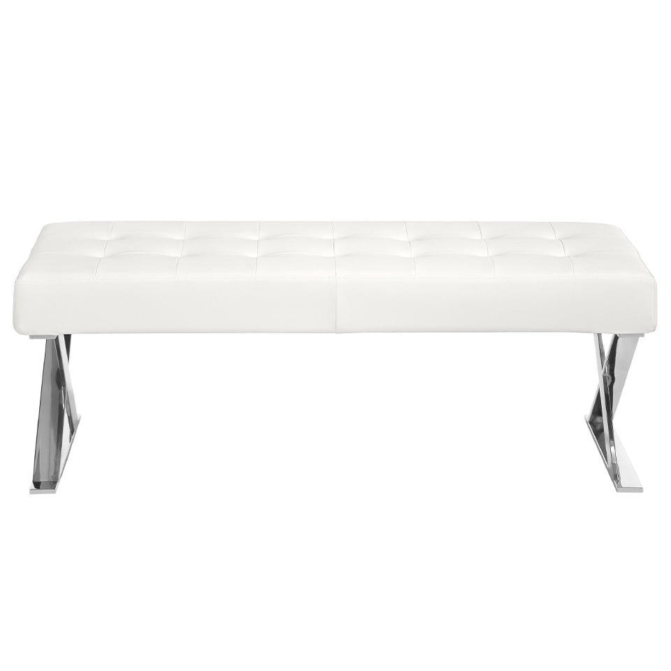 Banqueta blanca de eco-cuero con diseño moderno Angel Cerdá