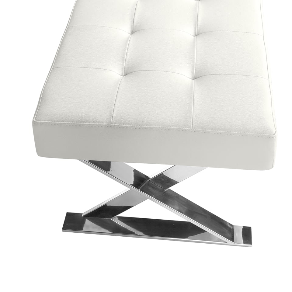 Banqueta blanca de eco-cuero con diseño moderno Angel Cerdá