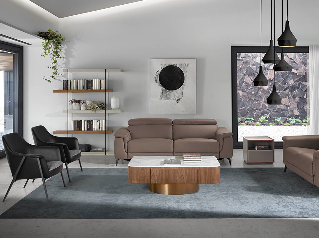 Sillón tapizado en tela y piel ecológica Angel Cerdá