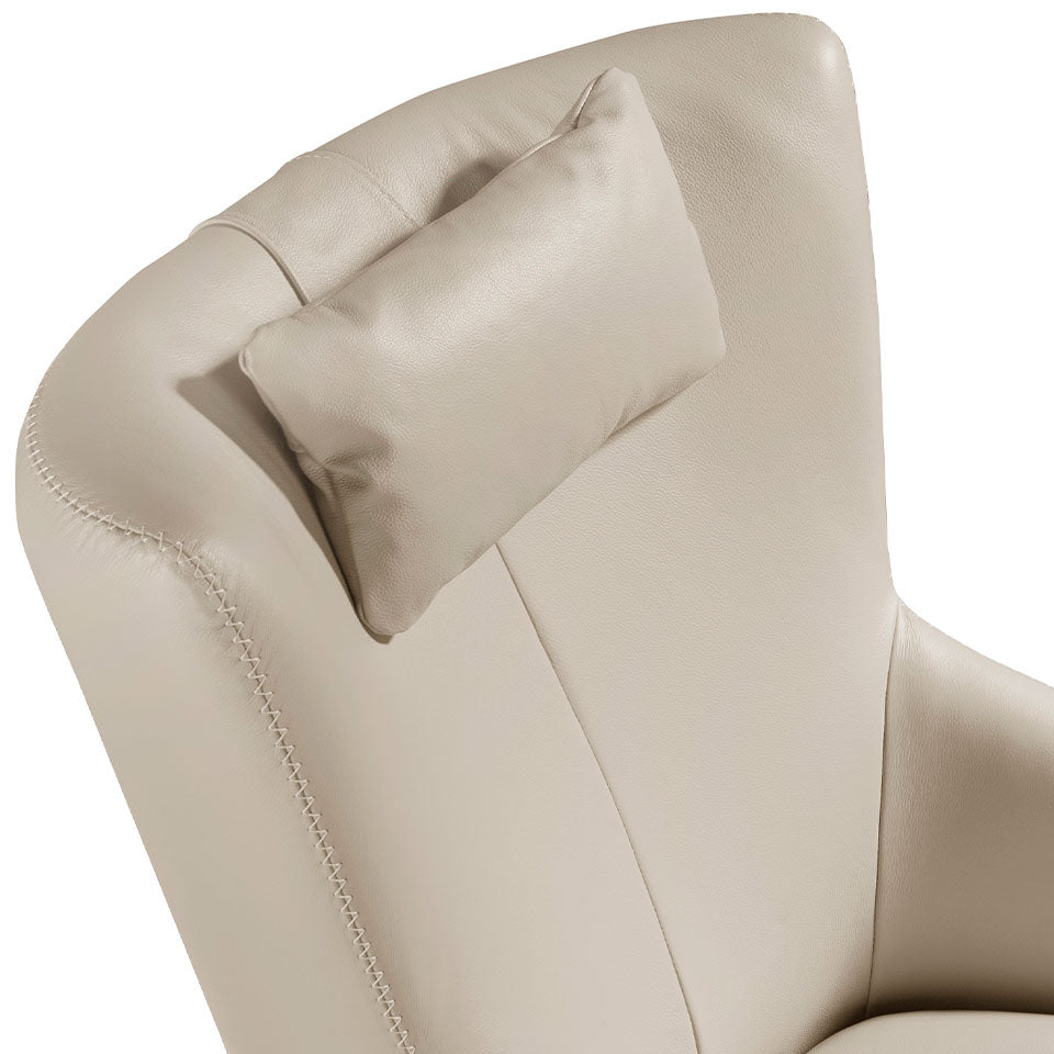 Sillón giratorio de piel con cojín desmontable Angel Cerdá