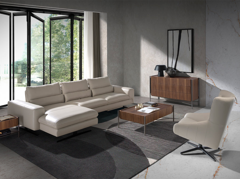 Sillón giratorio de piel con cojín desmontable Angel Cerdá