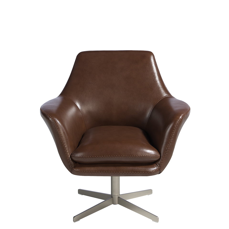 Sillon Giratoria Tapizada en Piel Angel Cerdá