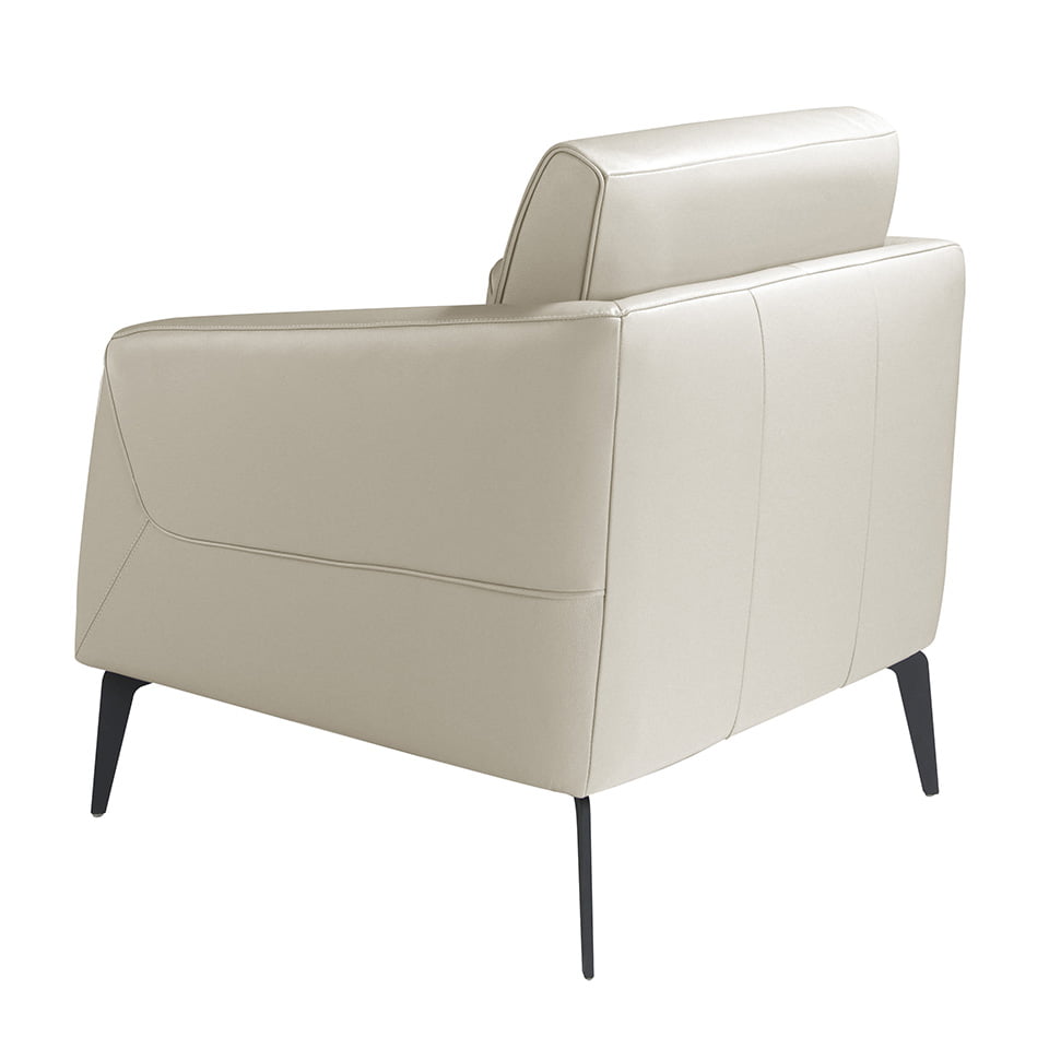 Sillón tapizado en piel gris topo de Angel Cerdá