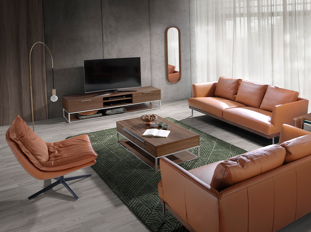 Sillon Giratoria de Cuero Marrón Earth Clay Angel Cerdá