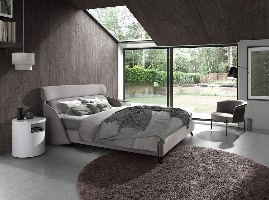 Sillón de diseño moderno de tela y piel ecológica Angel Cerdá