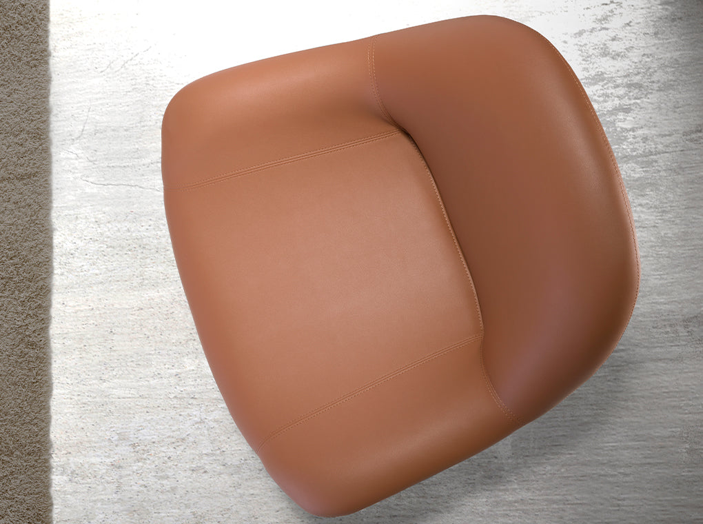 Silla giratoria de piel ecológica marrón Angel Cerdá