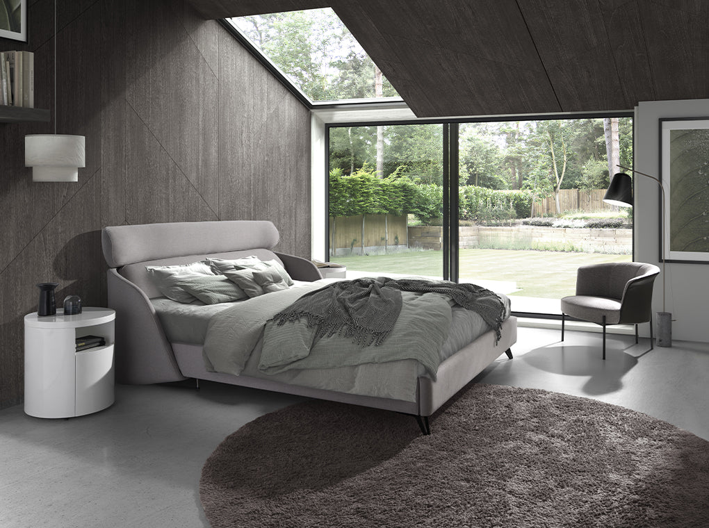 Mesa de noche redonda blanca con cajón de cierre suave Angel Cerdá