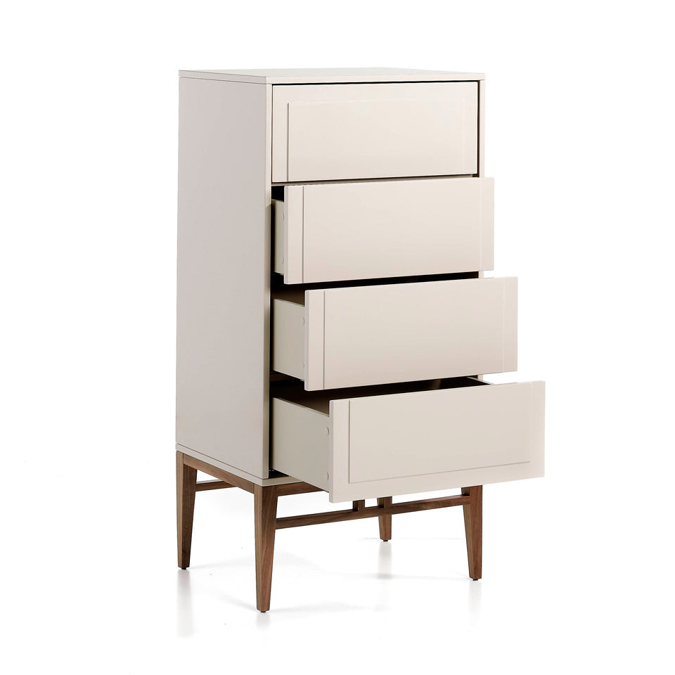 Cómoda moderna de DM lacado y madera enchapada de nogal Angel Cerdá