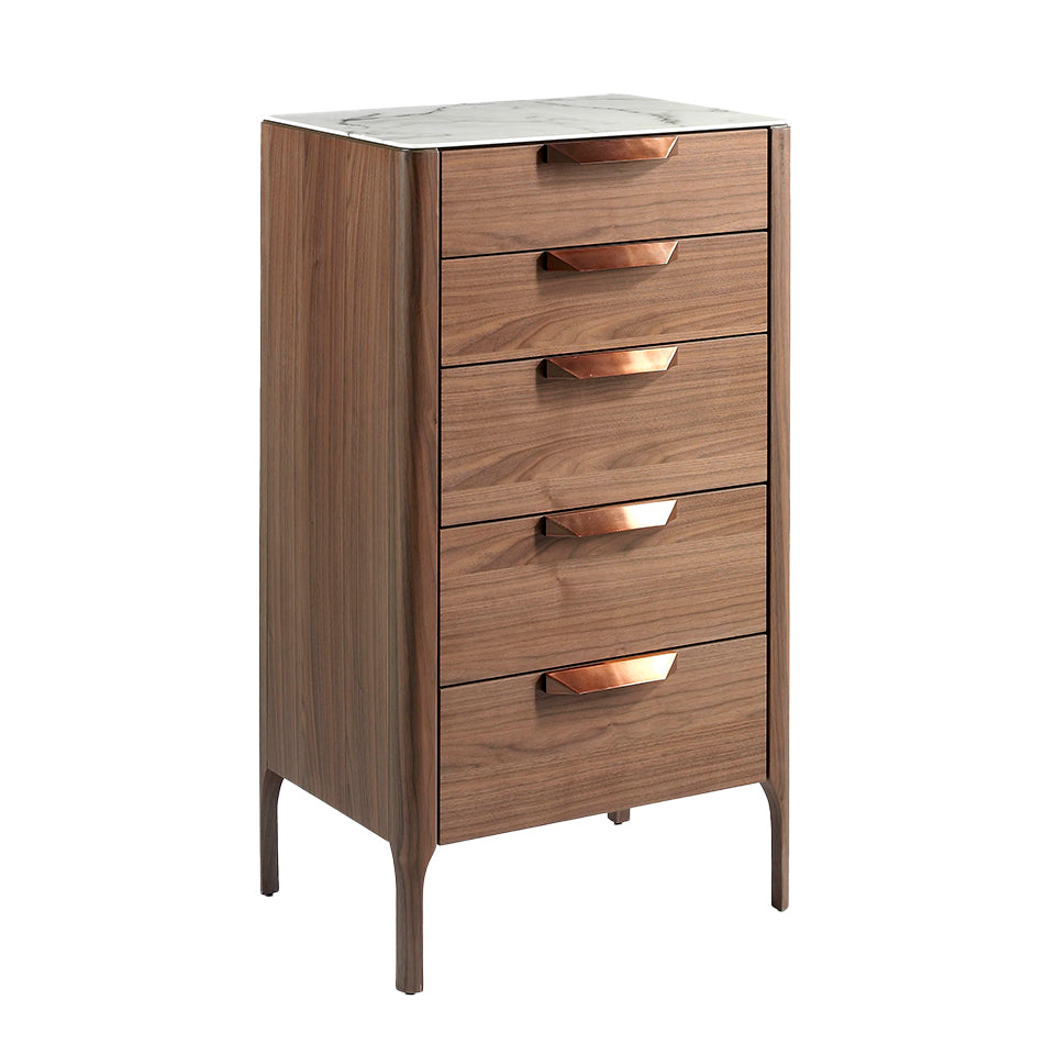 Cómoda de Nogal y Cristal con Imitación de Mármol Angel Cerdá