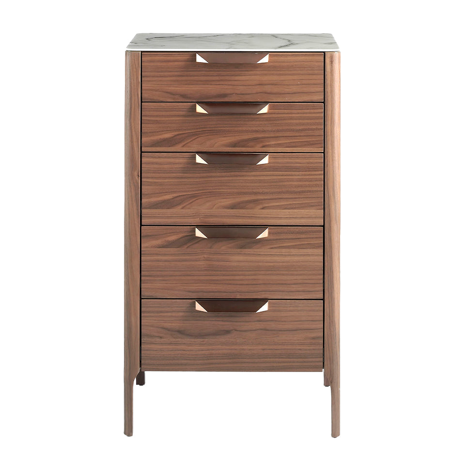 Cómoda de Nogal y Cristal con Imitación de Mármol Angel Cerdá