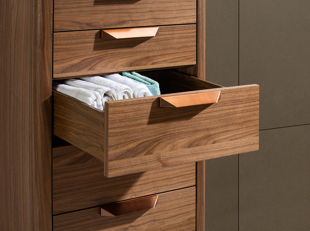 Cómoda de Nogal y Cristal con Imitación de Mármol Angel Cerdá