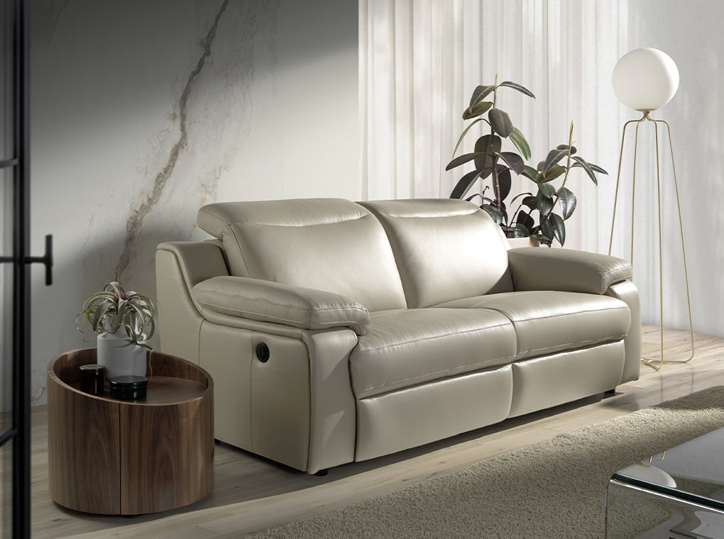 Mesa de noche redonda de nogal con cajón Angel Cerdá