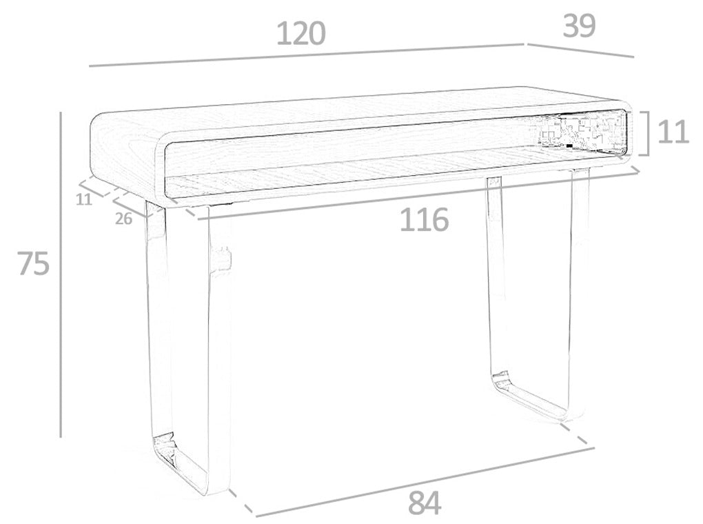 Consola con almacenamiento de nogal con diseño moderno de Angel Cerdá