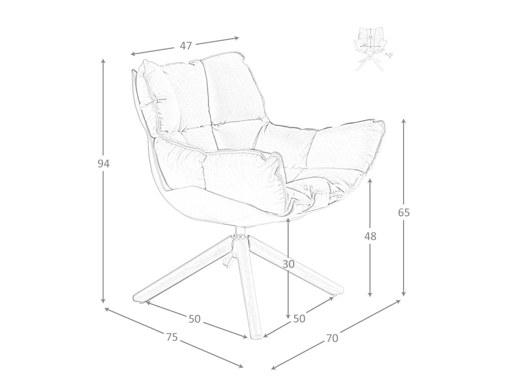 Sillón giratorio de terciopelo marrón Angel Cerdá